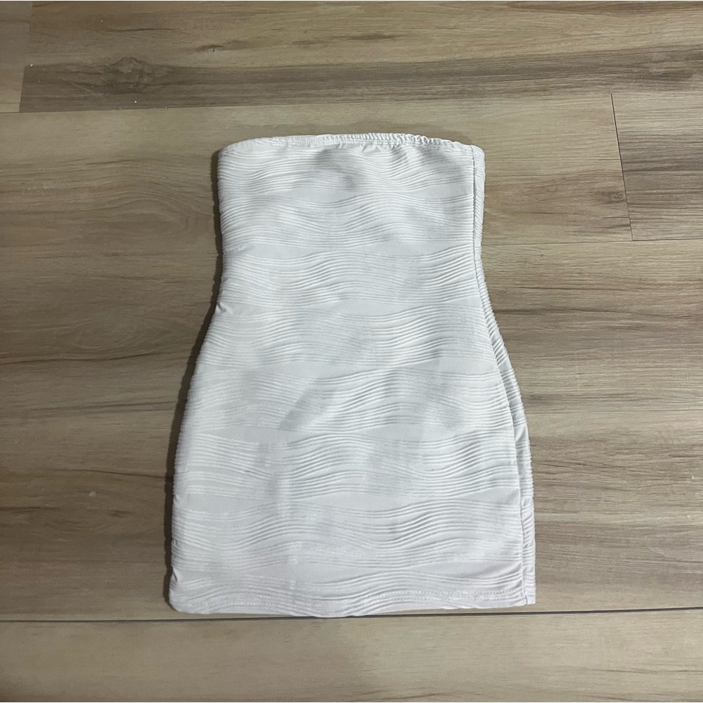 white strapless pattern xxs shein dress